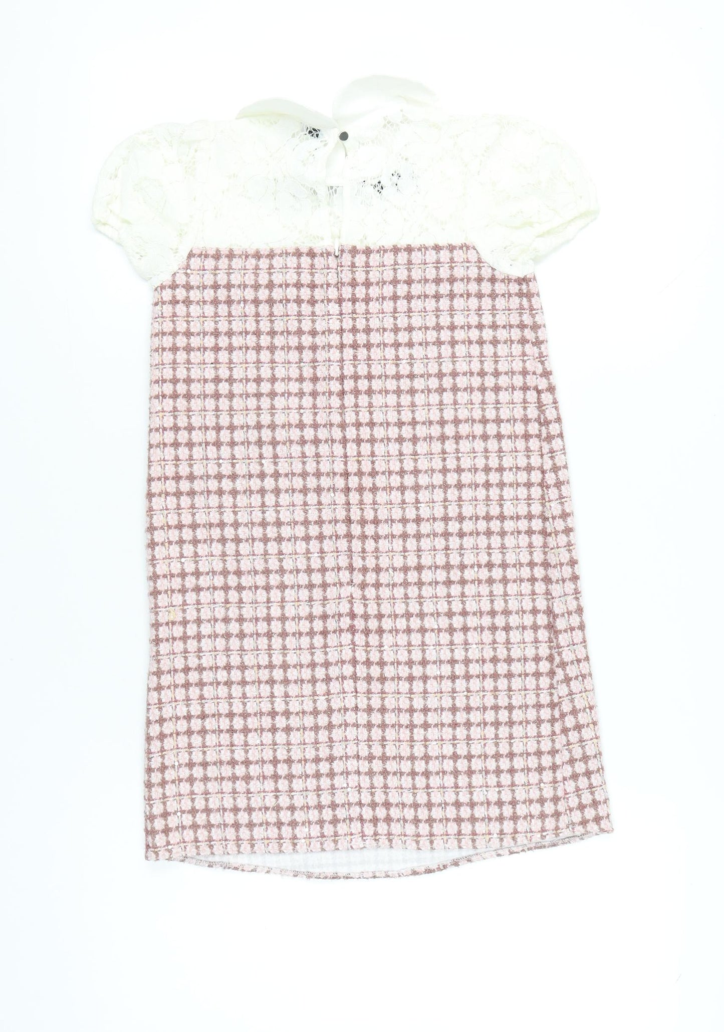 River Island Girls Pink White Lace Collar Shift Dress 9-10 Years Party