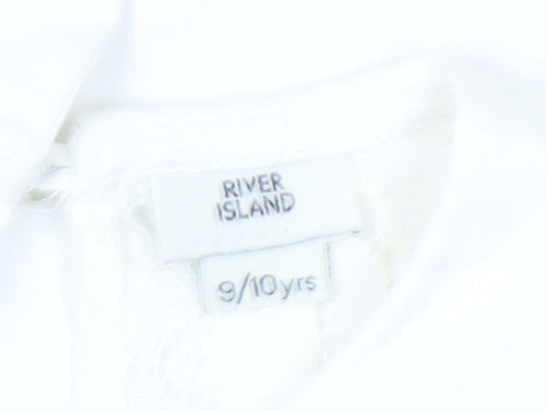 River Island Girls Pink White Lace Collar Shift Dress 9-10 Years Party