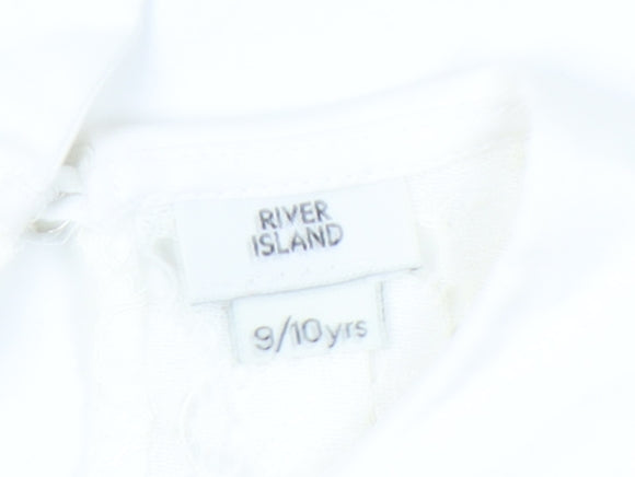 River Island Girls Pink White Lace Collar Shift Dress 9-10 Years Party