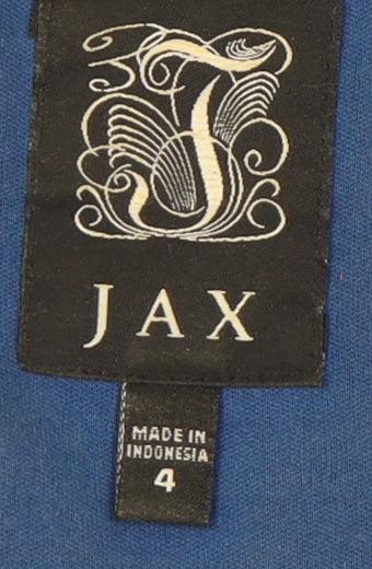 JAX Womens Blue Bodycon Ruched Short Dress Size 8 Classic Party