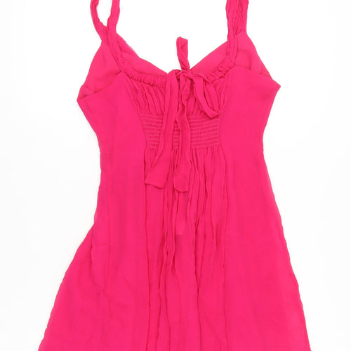 Marks & Spencer Women’s Pink Silk A-Line Sleeveless Knee Dress M