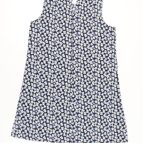 Boohoo Womens Black Floral Shift Dress Size 10 Sleeveless