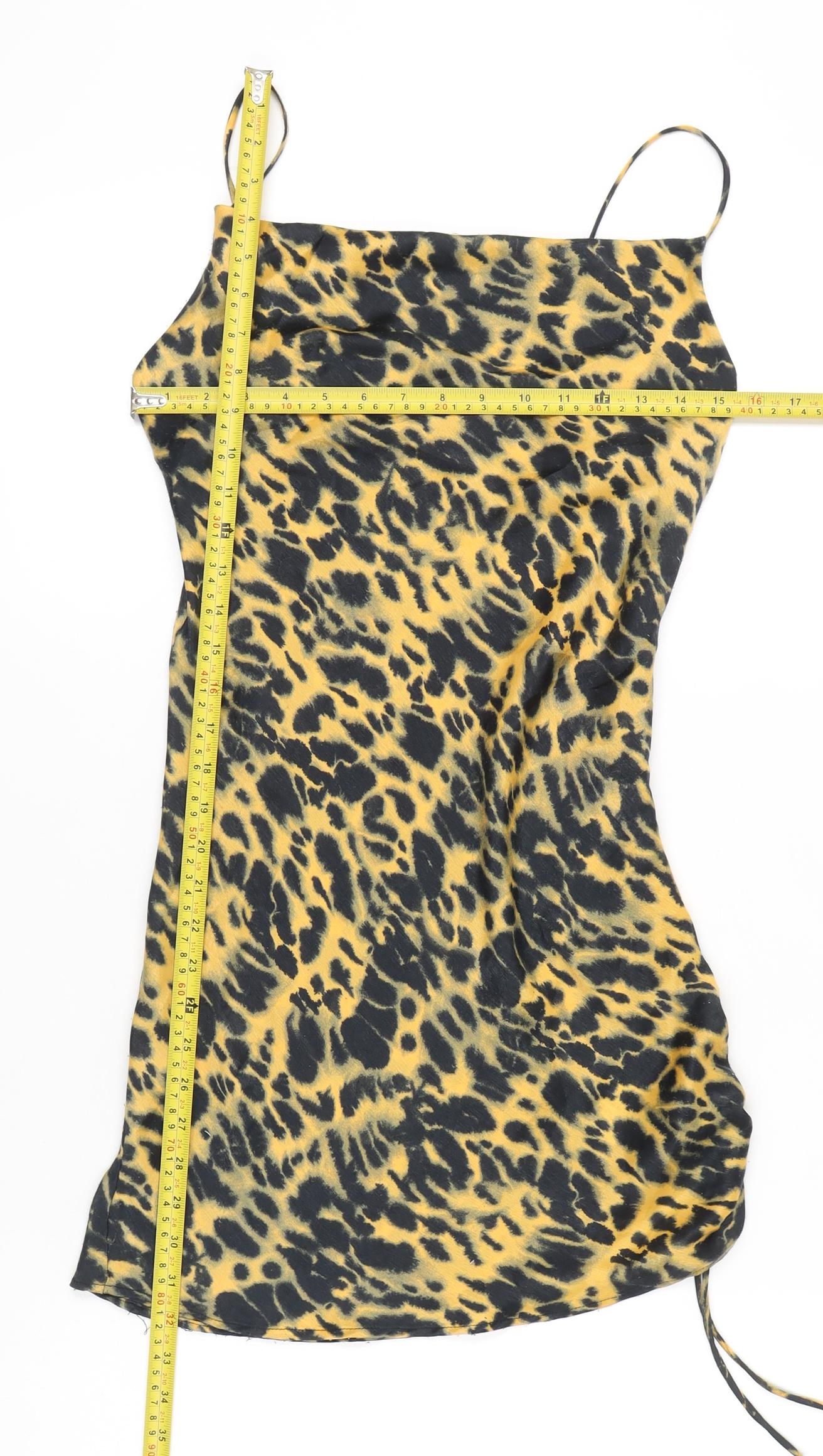 Topshop Women’s Multicoloured Leopard Print Mini Slip Dress UK 6