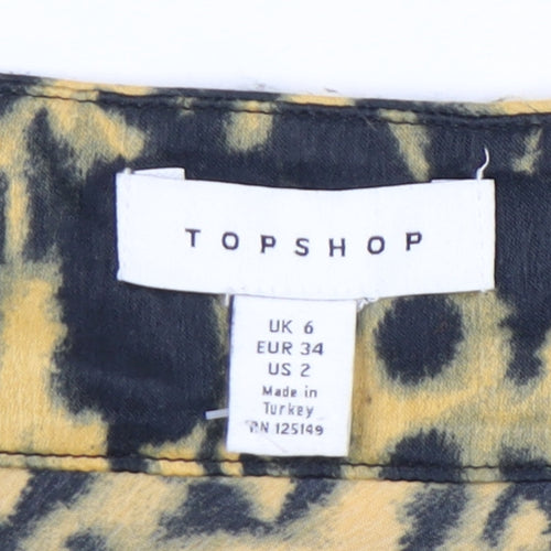 Topshop Women’s Multicoloured Leopard Print Mini Slip Dress UK 6