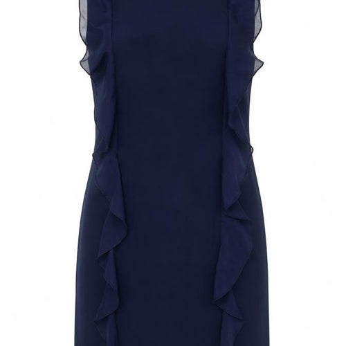 Vero Moda Women’s Blue Size 6 Sleeveless Sheath Ruffle Dress