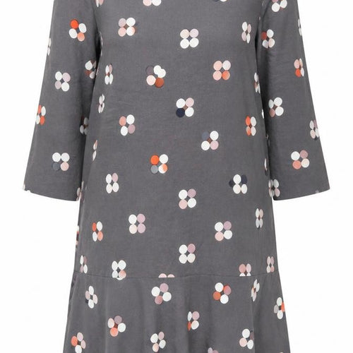 White Stuff Women’s Grey Floral Shift Dress Size 12 Knee Length