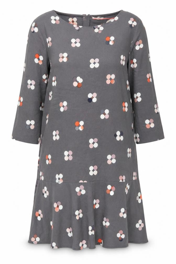 White Stuff Women’s Grey Floral Shift Dress Size 12 Knee Length