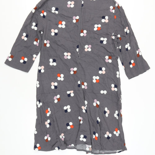 White Stuff Women’s Grey Floral Shift Dress Size 12 Knee Length