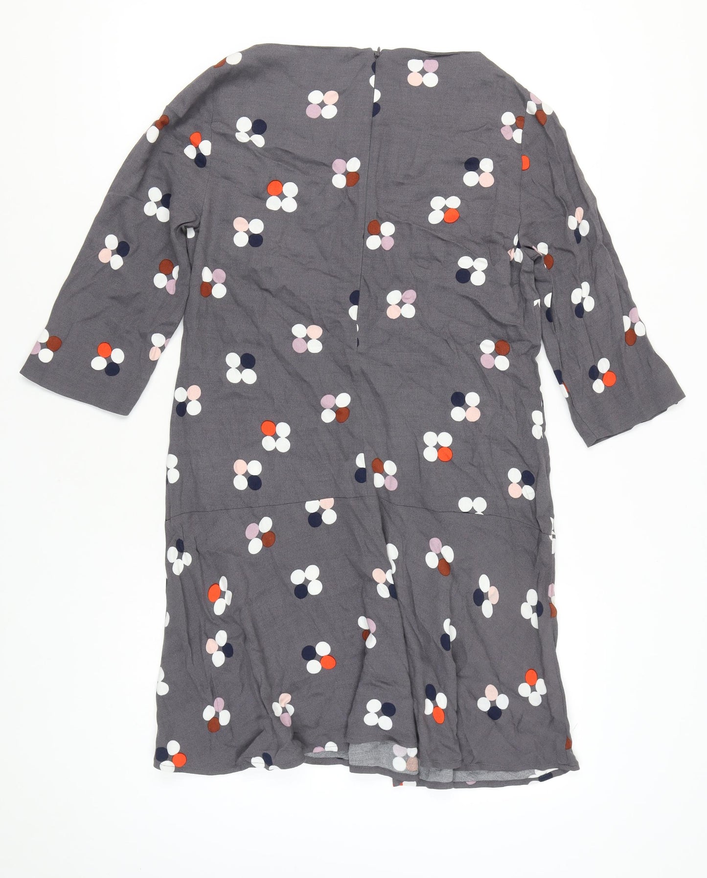 White Stuff Women’s Grey Floral Shift Dress Size 12 Knee Length