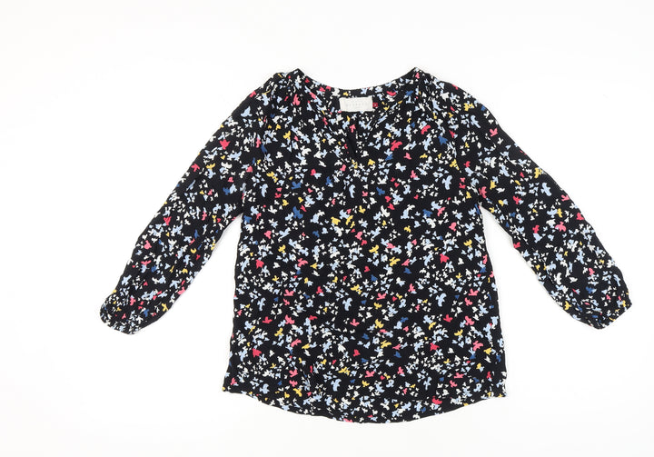 John Lewis Women’s Multicoloured Bird Print Viscose Blouse Size 8