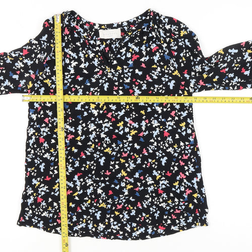 John Lewis Women’s Multicoloured Bird Print Viscose Blouse Size 8