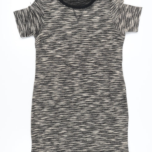 Marks and Spencer Women Grey Size 12 T-Shirt Dress Short Sleeve