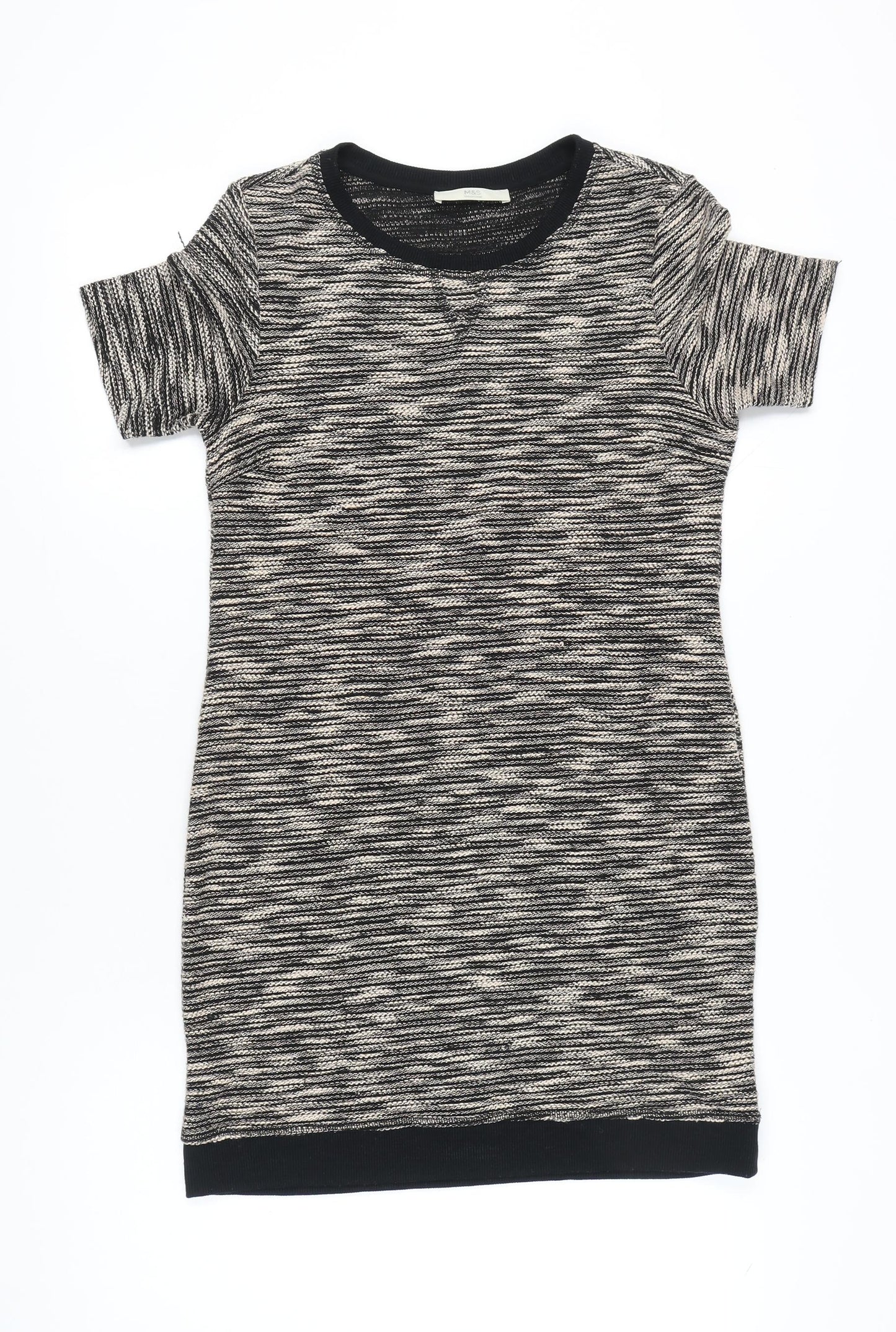 Marks and Spencer Women Grey Size 12 T-Shirt Dress Short Sleeve