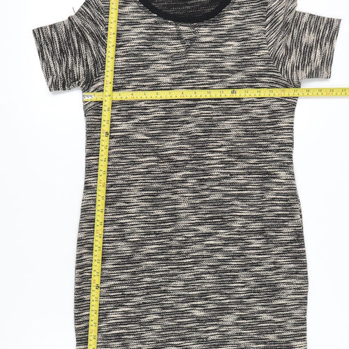 Marks and Spencer Women Grey Size 12 T-Shirt Dress Short Sleeve