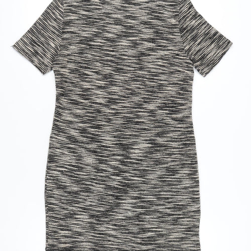 Marks and Spencer Women Grey Size 12 T-Shirt Dress Short Sleeve