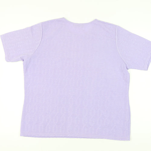 Bonmarché Women’s Purple L Short Sleeve Stretch T-Shirt Top