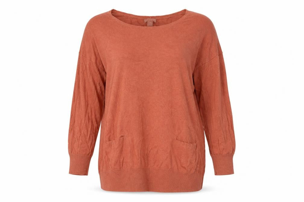 Gap Women’s Brown Linen Cotton Tunic Jumper Medium Scoop Neck