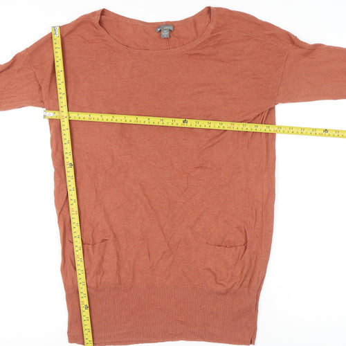 Gap Women’s Brown Linen Cotton Tunic Jumper Medium Scoop Neck