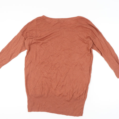 Gap Women’s Brown Linen Cotton Tunic Jumper Medium Scoop Neck