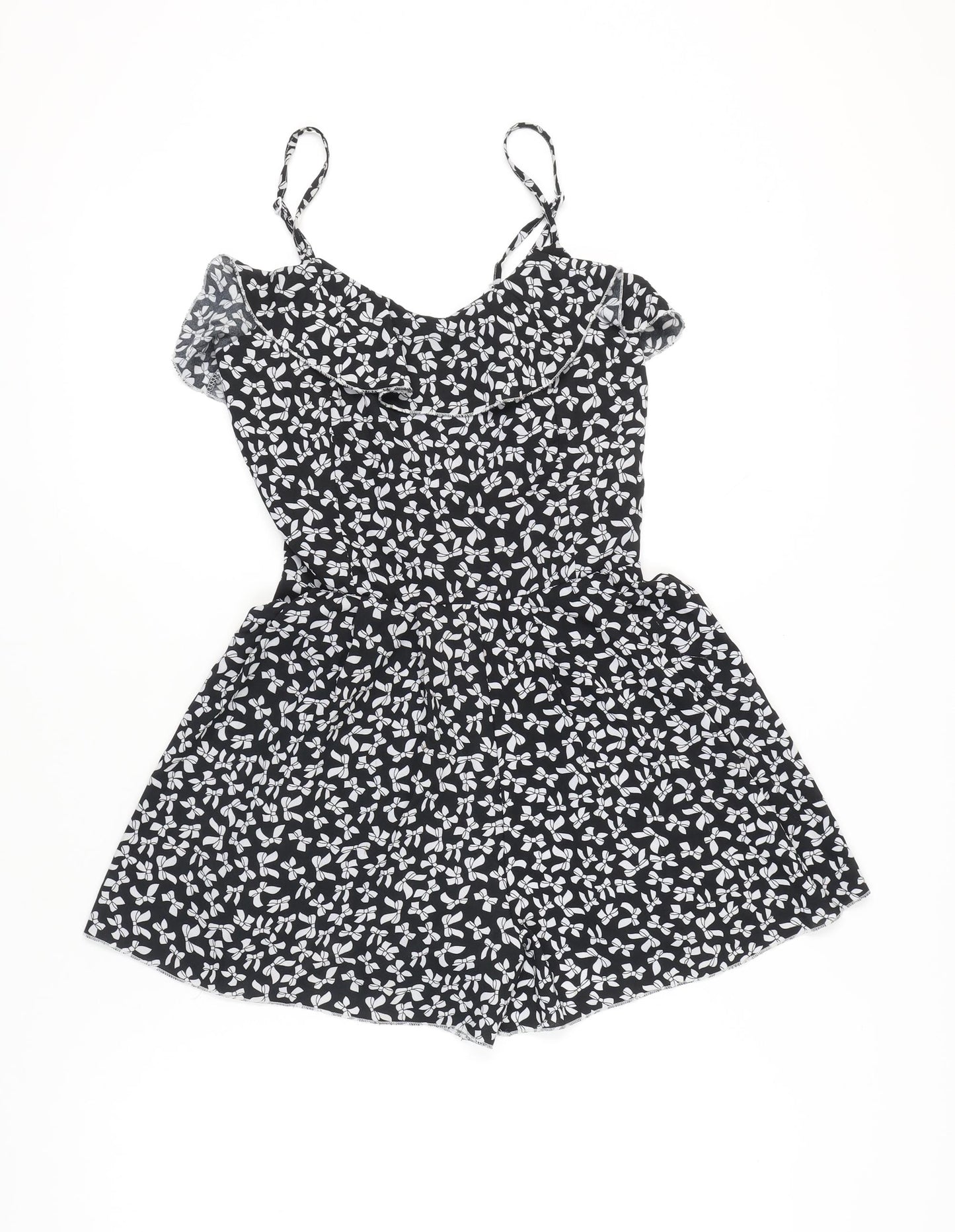 Amber Krystal Women’s Black Floral Polyester Summer Playsuit L