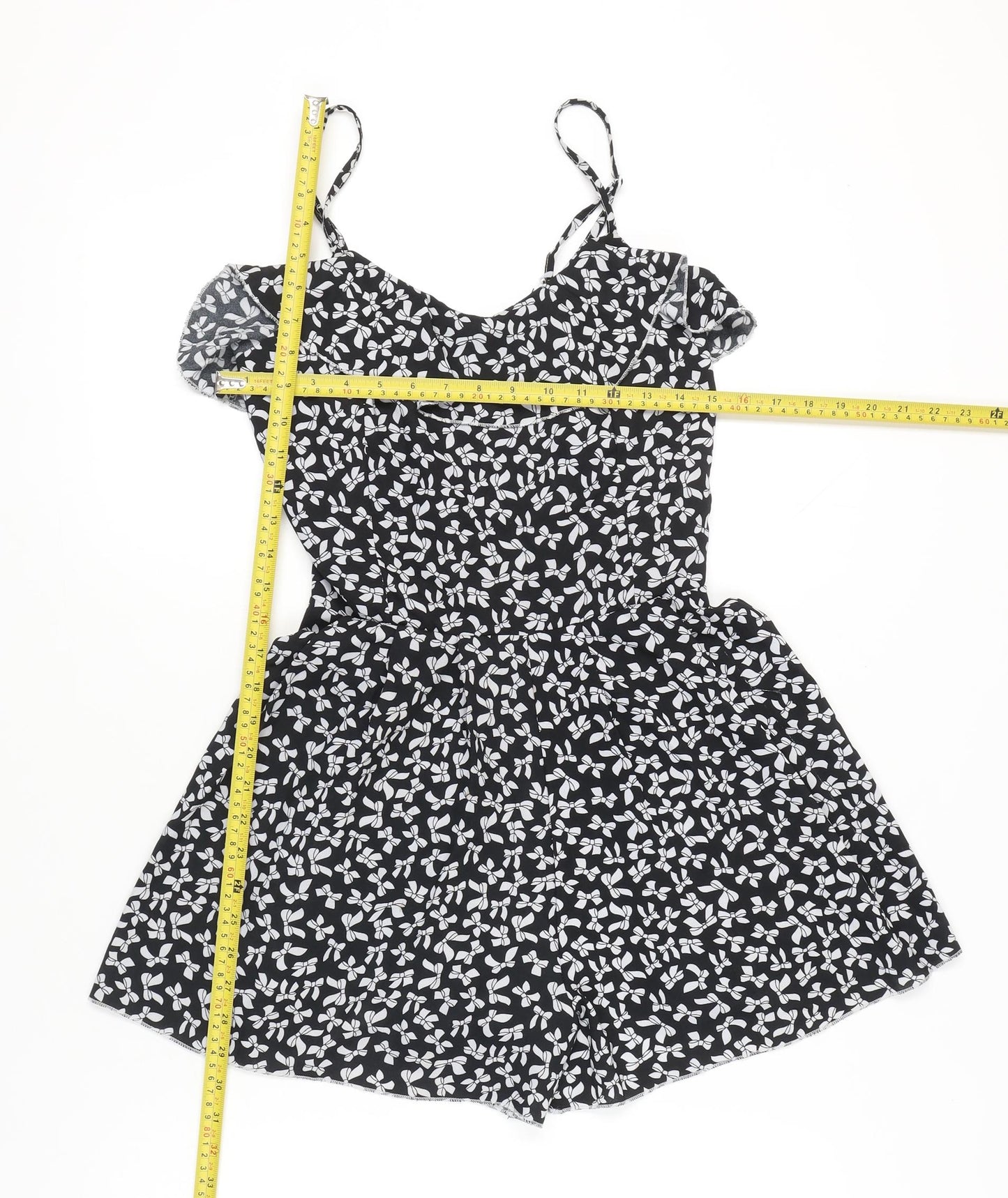 Amber Krystal Women’s Black Floral Polyester Summer Playsuit L