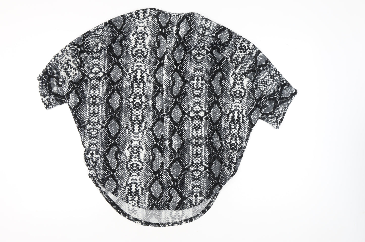QED London Women’s Black Snake Print Tunic Zip Blouse S