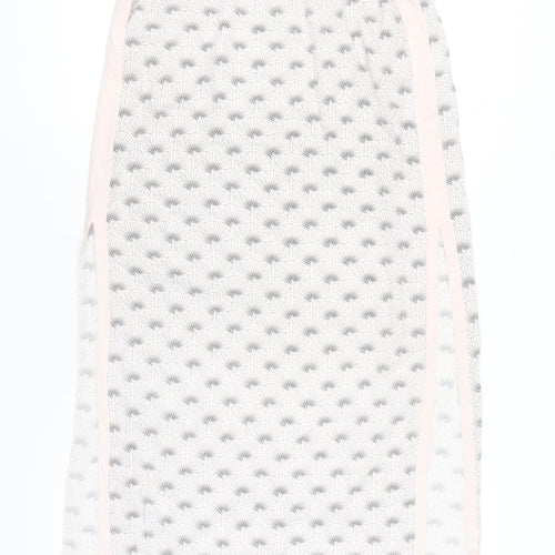 Mint Velvet Womens White Geometric Midi Skirt Size 10 Viscose