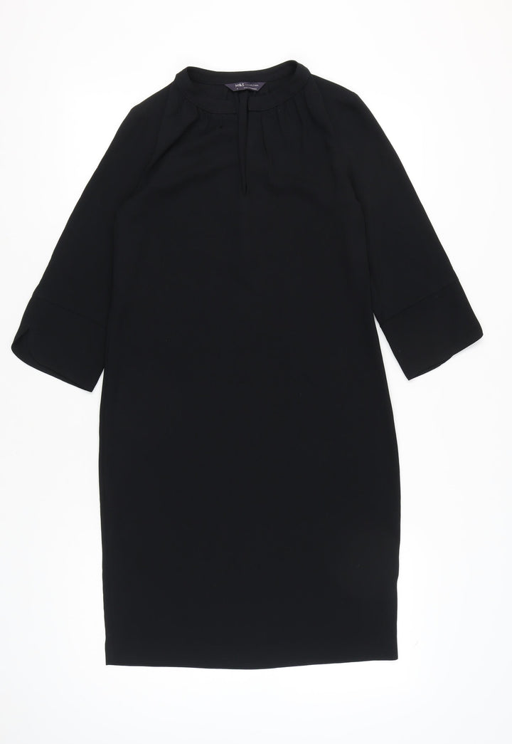 Marks and Spencer Women’s Black Size 6 Shift Knee Length Dress