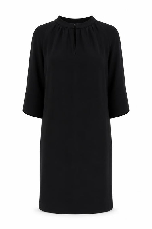 Front view of Marks & Spencer Women’s Black, size UK 6, Shift Knee Length Dress