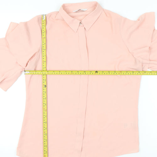 V by Very Womens Pink Size 10 Ruffle Sleeve Blouse