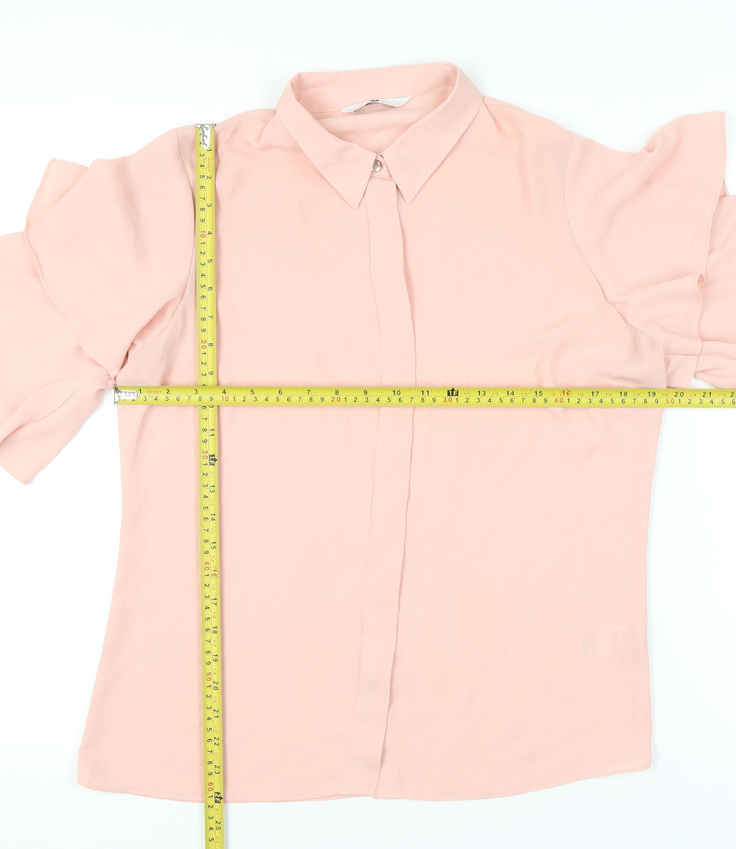 V by Very Womens Pink Size 10 Ruffle Sleeve Blouse