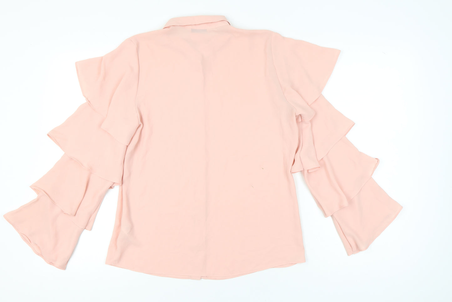 V by Very Womens Pink Size 10 Ruffle Sleeve Blouse