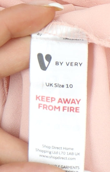 V by Very Womens Pink Size 10 Ruffle Sleeve Blouse