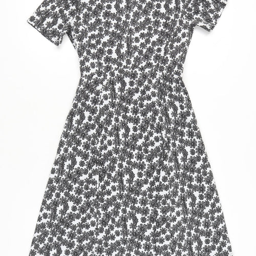 Dorothy Perkins Women’s Black White Floral A-Line Dress Size 6