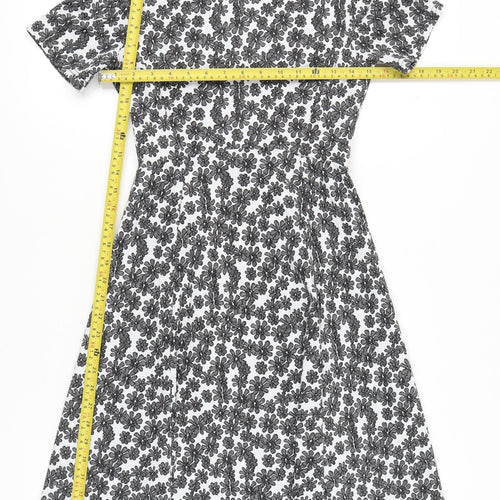 Dorothy Perkins Women’s Black White Floral A-Line Dress Size 6