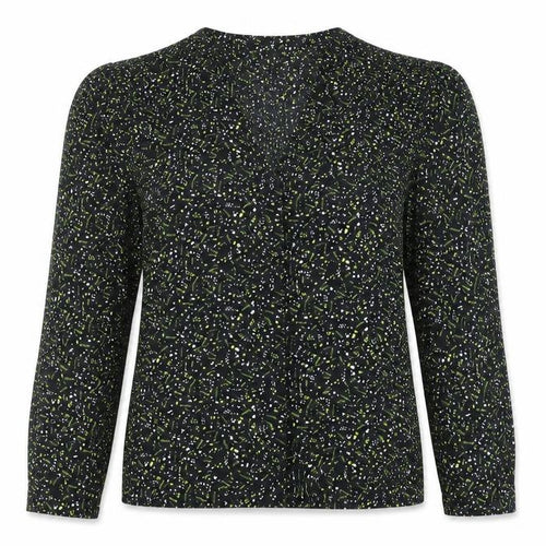 Topshop Women’s Black Floral Wrap Blouse UK 10 Puff Sleeve V-Neck
