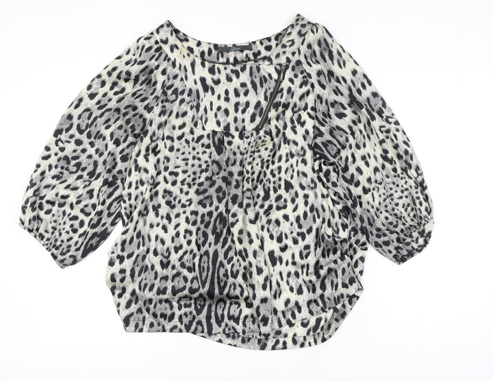 Luxzuz Women’s Multicoloured Animal Print Blouse Size 14 Tunic Style