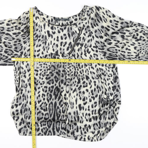 Luxzuz Women’s Multicoloured Animal Print Blouse Size 14 Tunic Style