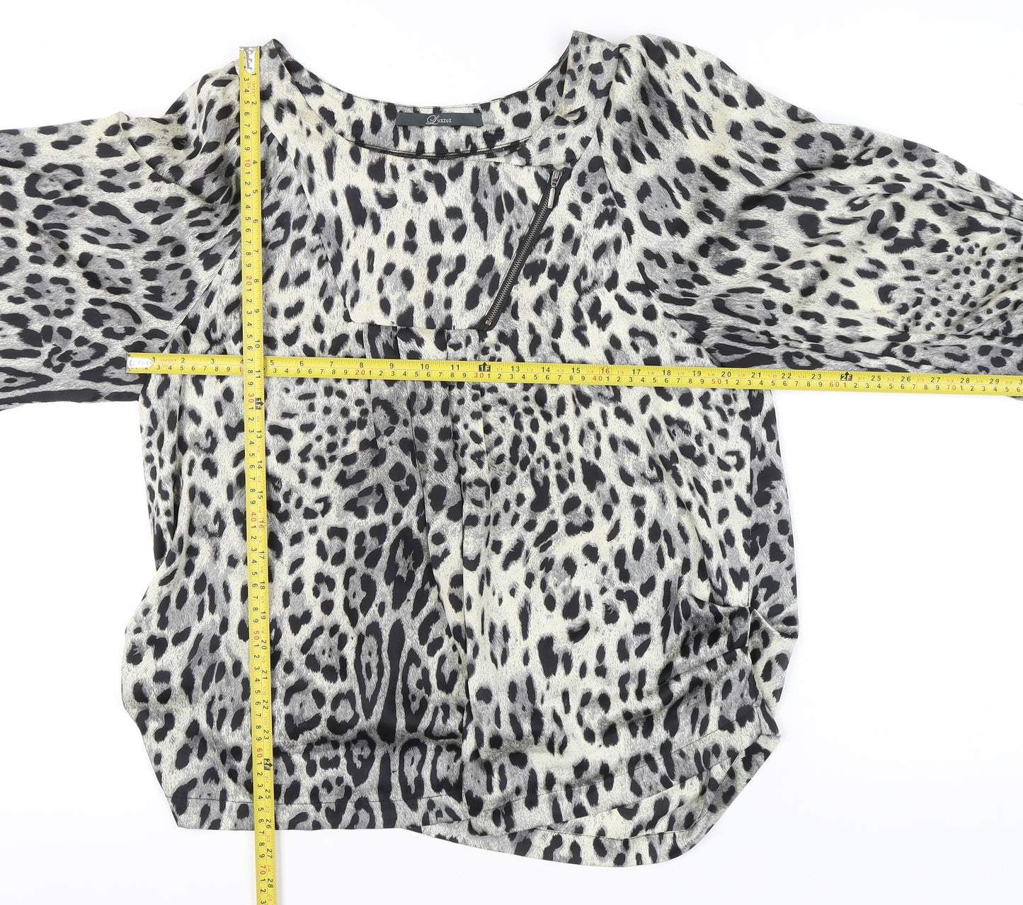 Luxzuz Women’s Multicoloured Animal Print Blouse Size 14 Tunic Style