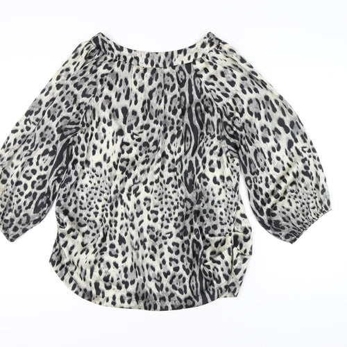Luxzuz Women’s Multicoloured Animal Print Blouse Size 14 Tunic Style