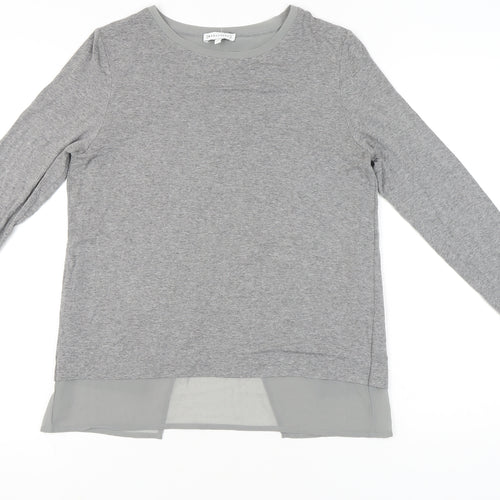 Warehouse Womens Grey Size 8 Tunic Blouse Long Sleeve Work Casual