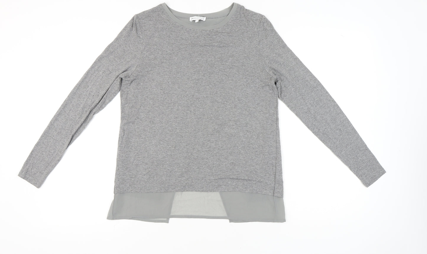 Warehouse Womens Grey Size 8 Tunic Blouse Long Sleeve Work Casual