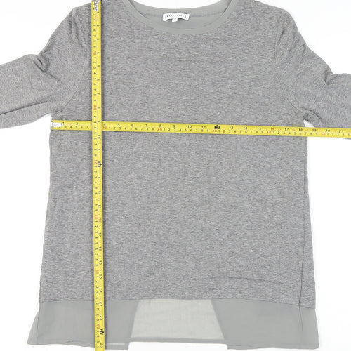 Warehouse Womens Grey Size 8 Tunic Blouse Long Sleeve Work Casual