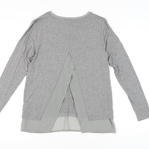 Warehouse Womens Grey Size 8 Tunic Blouse Long Sleeve Work Casual