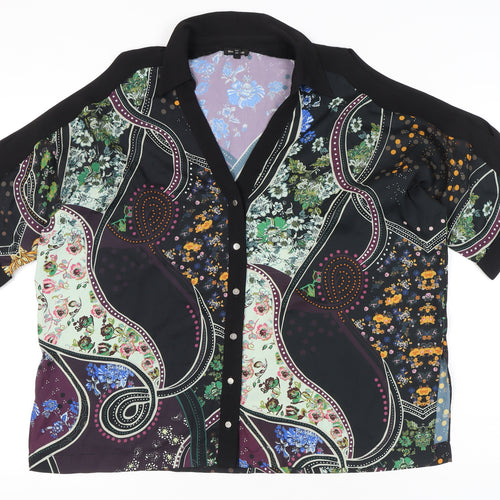 River Island Womens Multicoloured Floral Button-Up Shirt Size 14