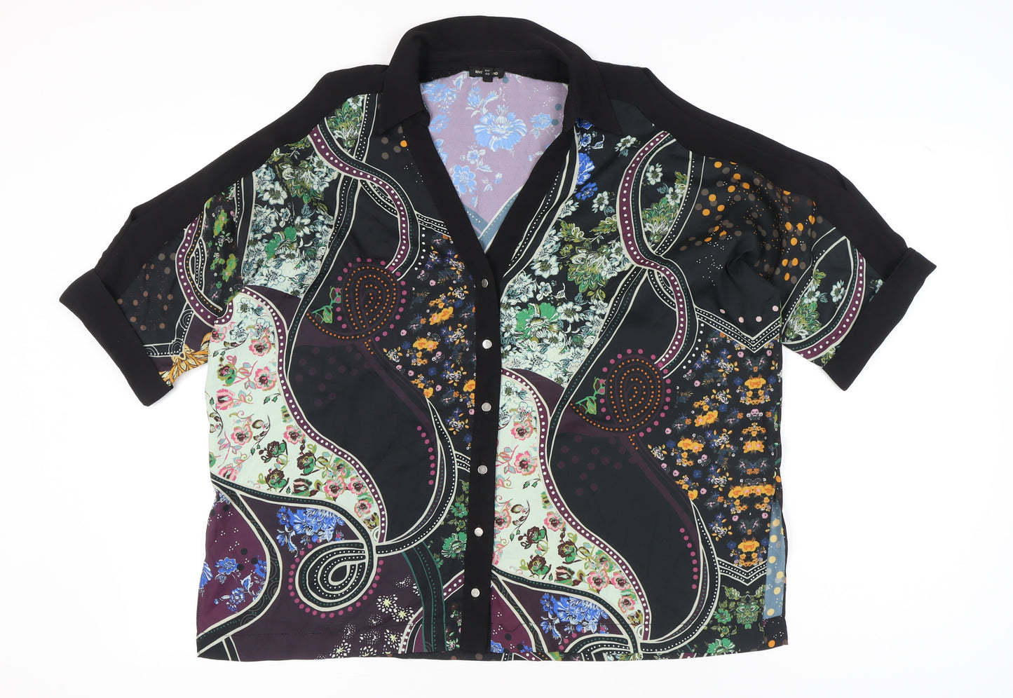 River Island Womens Multicoloured Floral Button-Up Shirt Size 14