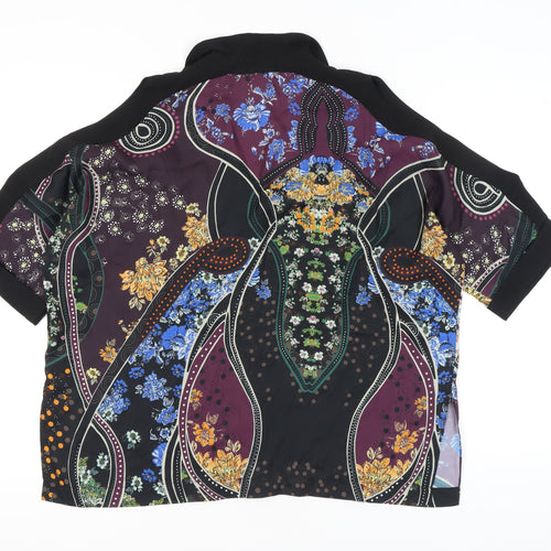 River Island Womens Multicoloured Floral Button-Up Shirt Size 14