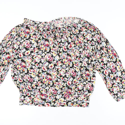 South Womens Multicoloured Floral Blouse Size 14 Puff Sleeve