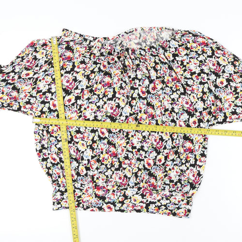 South Womens Multicoloured Floral Blouse Size 14 Puff Sleeve