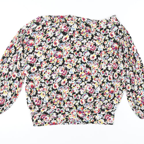 South Womens Multicoloured Floral Blouse Size 14 Puff Sleeve